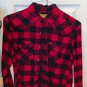 Red Black Buffalo Flannel Shirt